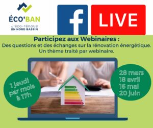 Facebook Live CREAQ 1er semestre 2024 - jeudi 28 mars 18 avril 16 mai 2 juin à 17h