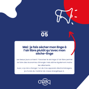 Le Conseil de Mois de MAI : je fais sécher mon linge à l'air libre plutôt qu'avec mon sèche-linge